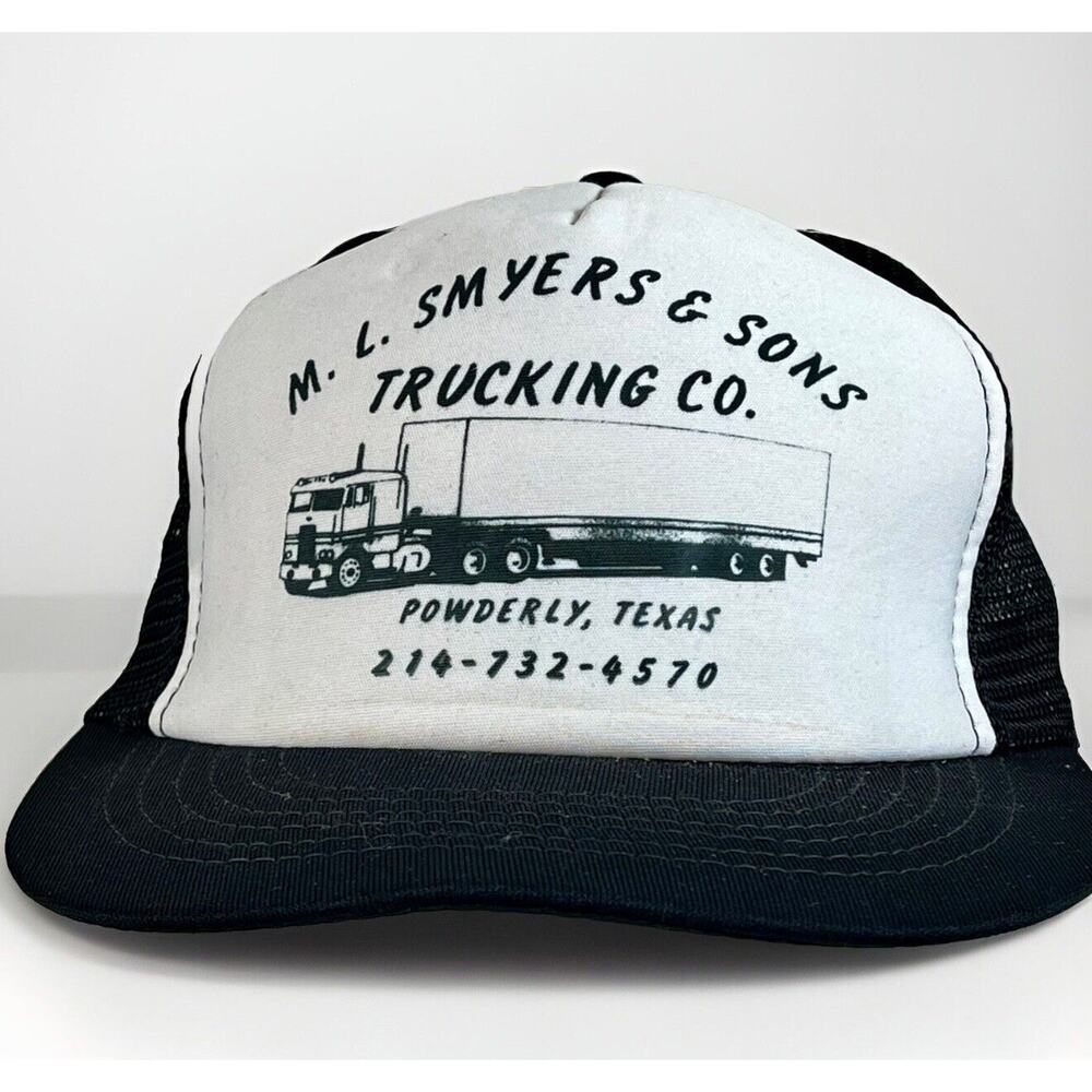 VTG Snapback Trucker Hat M L Smylers & Sons Trucking Company Powderly, Texas Cap - Picture 5 of 8